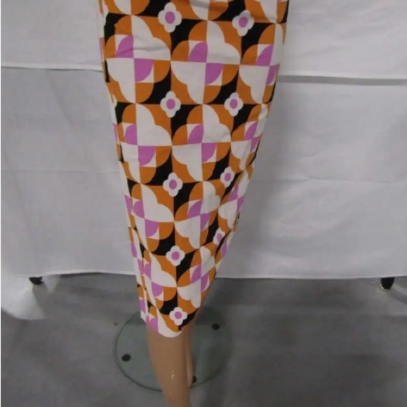 Anthropologie White/Orange/Purple/Black Neutr Mot Strapless Ruched Dress XXS NWT - Picture 9 of 11